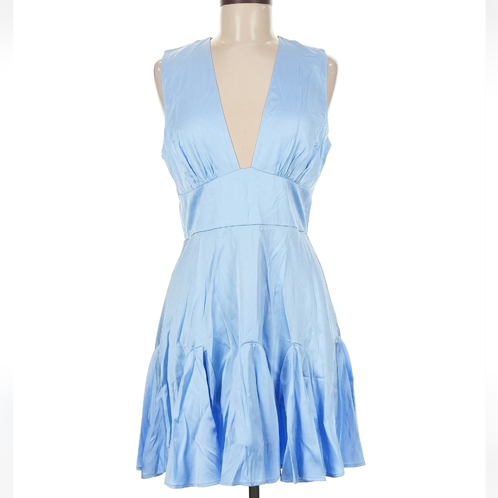 Abercrombie & Fitch Light Blue V-Neck Mini Dress